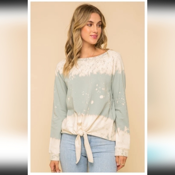 Hem and Thread tie dye tied semi crop sweater size Medium - Picture 1 of 10